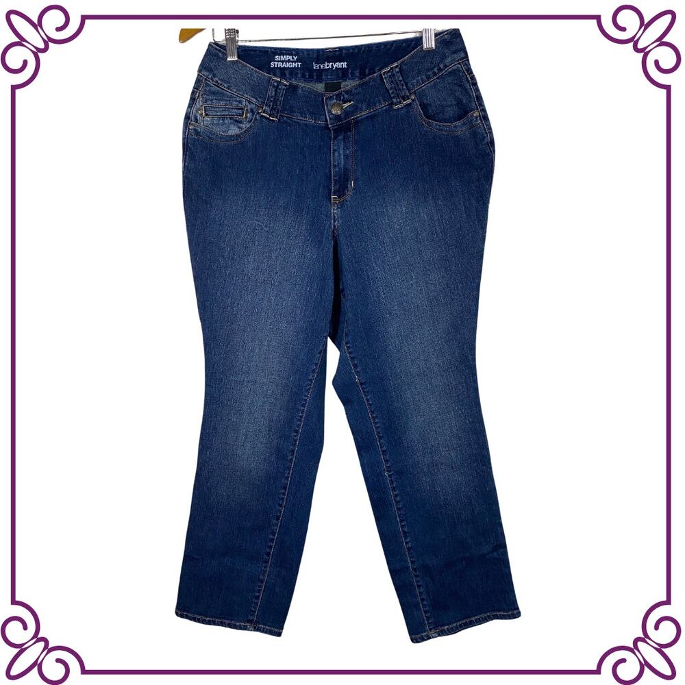 Lane Bryant Simply Straight Dark Blue Jeans Size 14 Petite